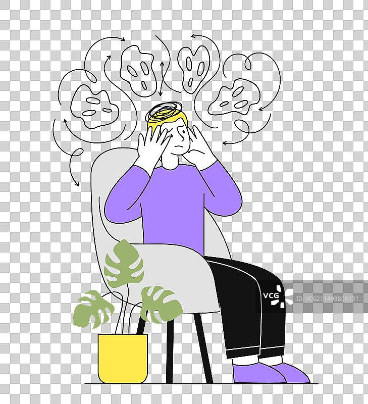 有精神障碍的男人涂鸦图片素材