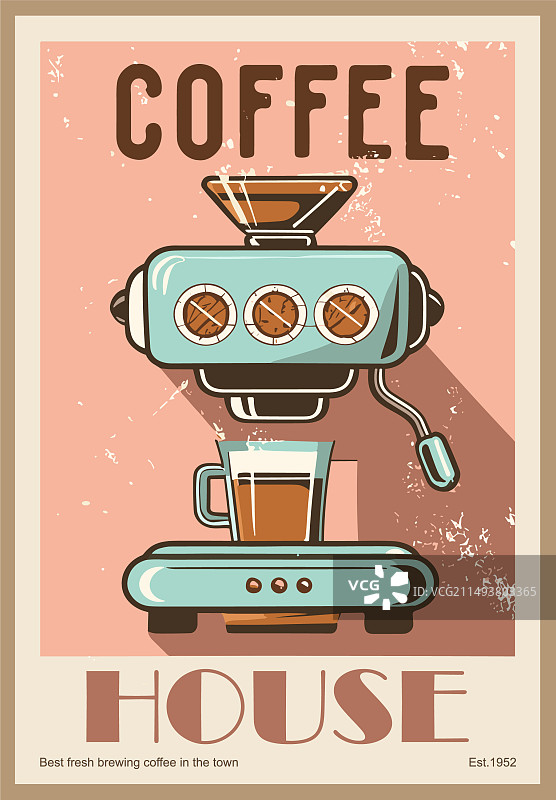咖啡机复古海报图片素材