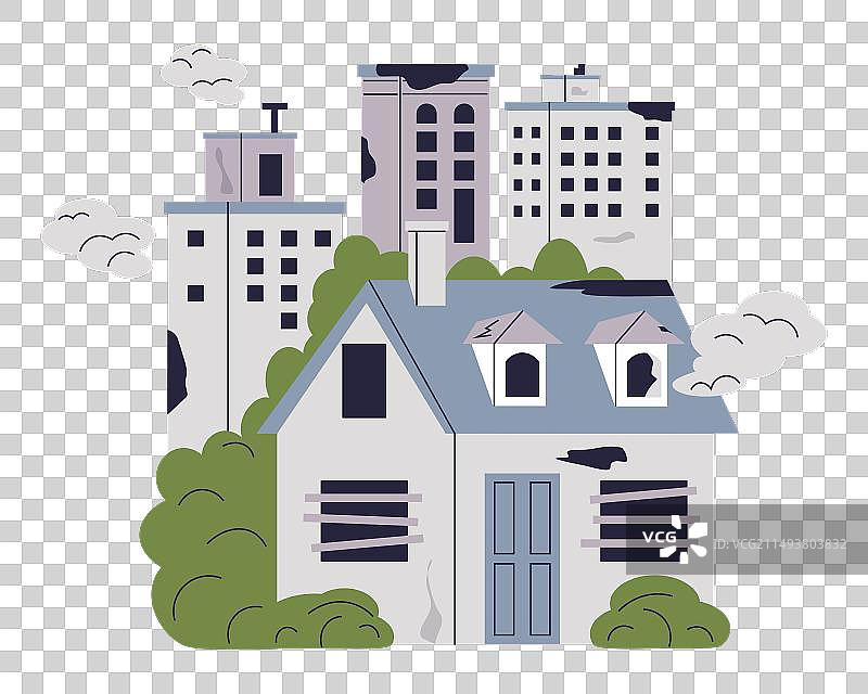 地震后的城市废墟图片素材