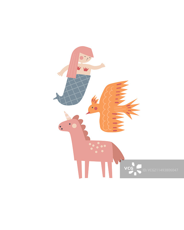 儿童童话明信片图片素材