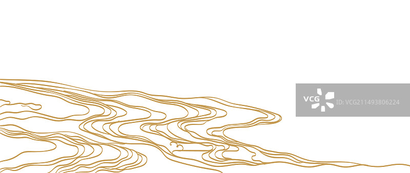 日式波浪抽象风景图片素材