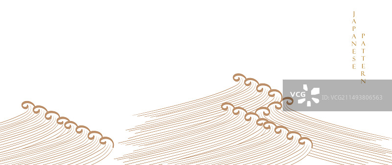 日式波浪抽象风景图片素材