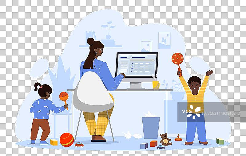 自由职业母亲概念图片素材