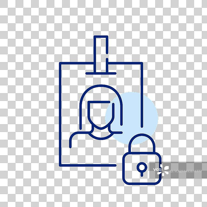 带女性头像和锁的身份证图片素材