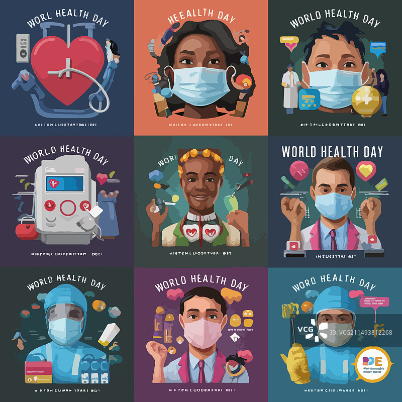 免费扁平世界健康日Instagram帖子图片素材