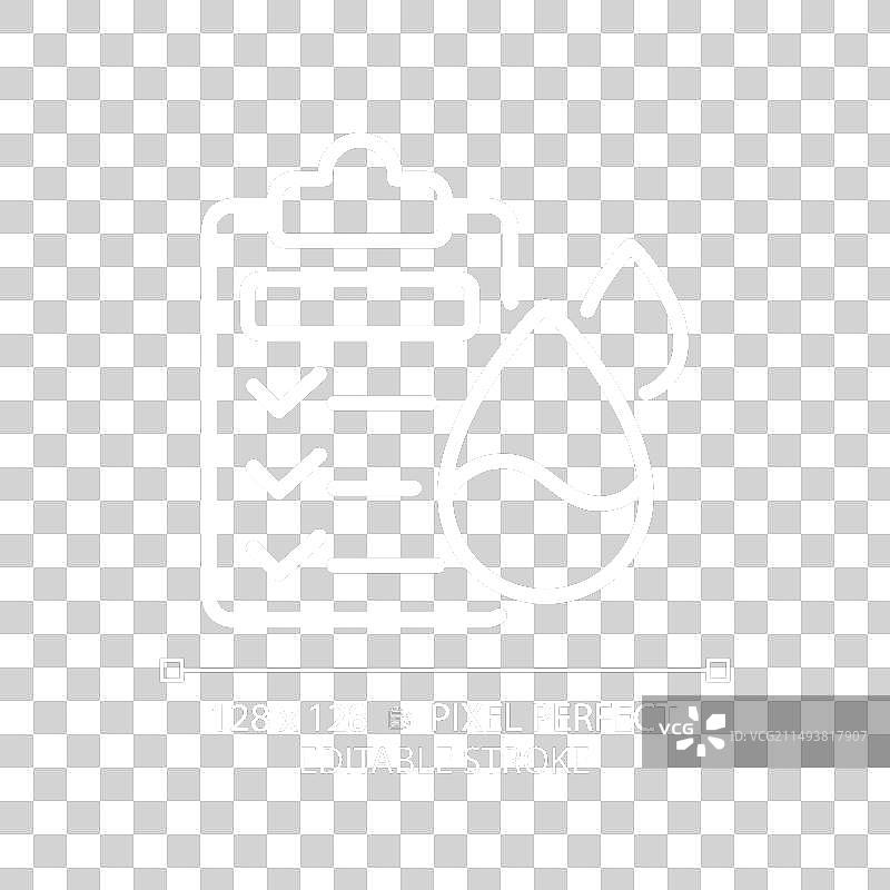 深色背景下的水质检测白色线性图标图片素材