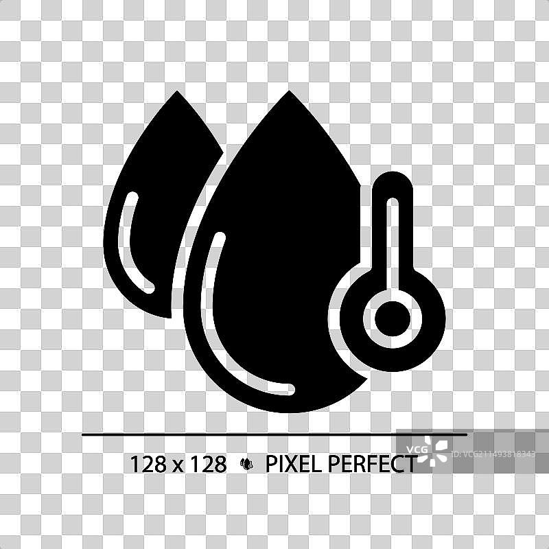 水温黑色字形图标图片素材