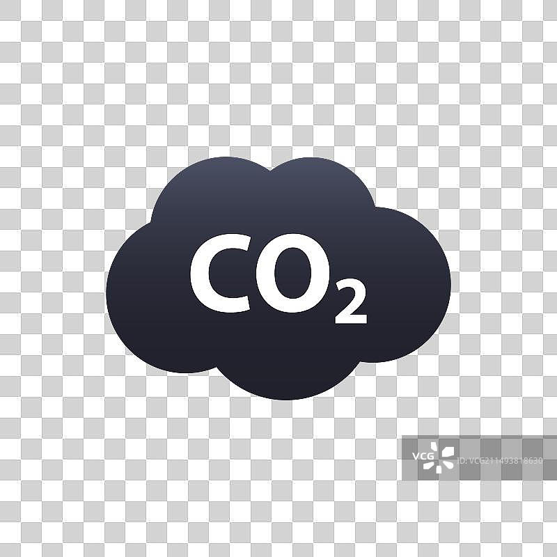 二氧化碳排放图标和碳气体云图标图片素材