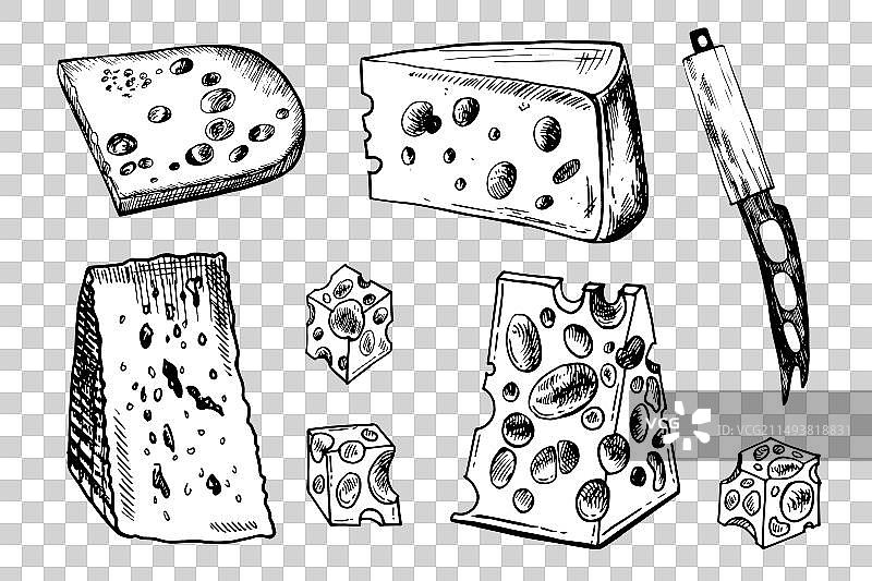 手绘奶酪元素图片素材