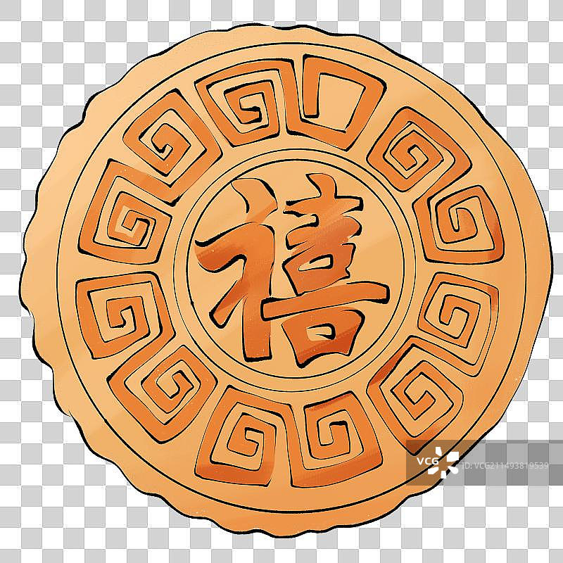 北京京八件喜字饼京式糕点传统美食插画图片素材