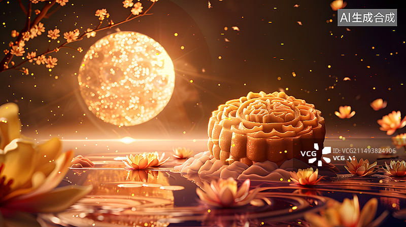 【AI数字艺术】中秋节月饼图片素材