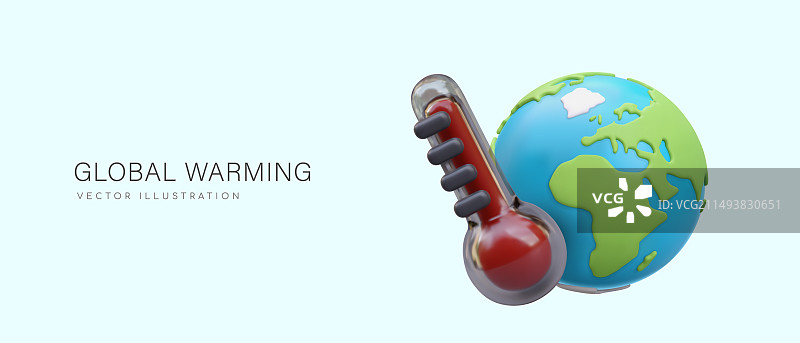 全球变暖概念：气温上升图片素材