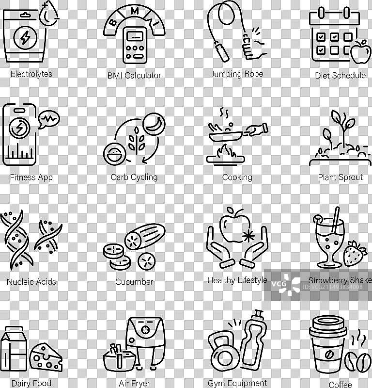 营养食品线性图标图片素材