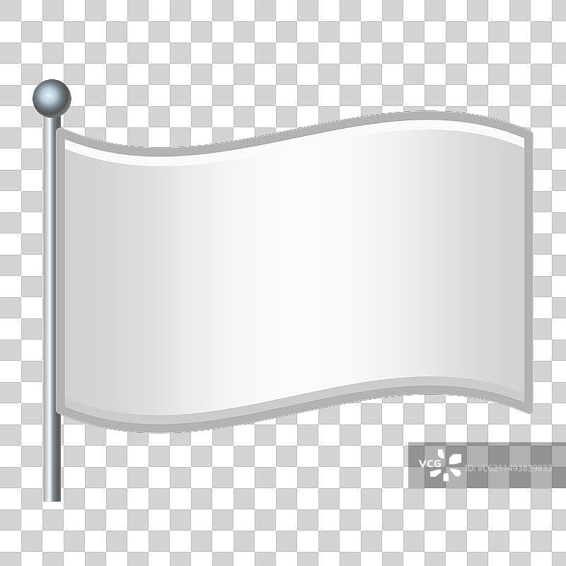 白色旗帜表情符号，白色背景图片素材