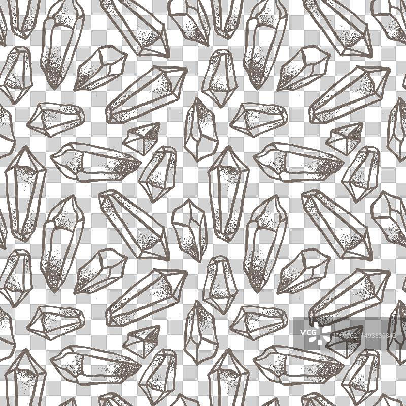 手绘水晶宝石无缝几何图案图片素材