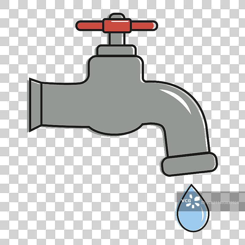 白色背景上的水龙头滴水图片素材