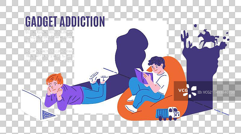 沉迷电子产品概念集图片素材