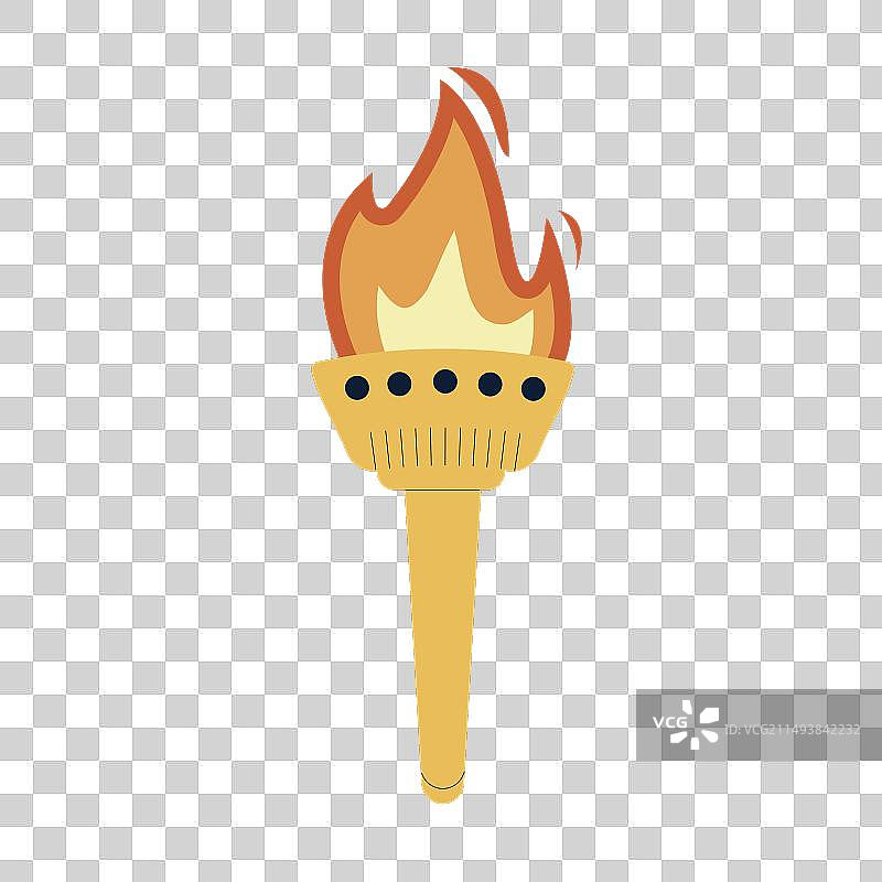 白色背景上的火焰火炬图片素材