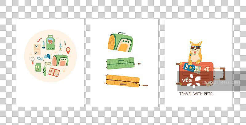 携带宠物旅行宣传卡片图片素材