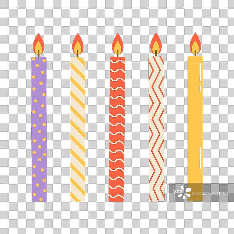 生日蜡烛扁平风格素材图片素材