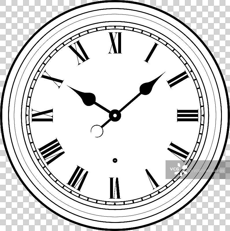 简约风格车站时钟线条图片素材