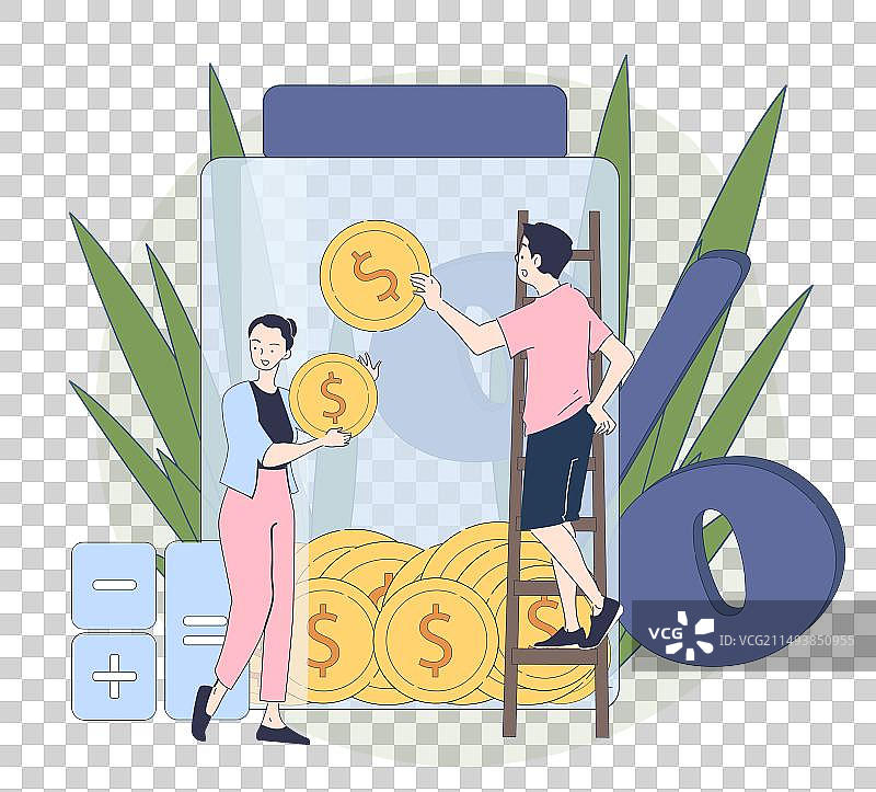 情侣存钱简约生活图片素材