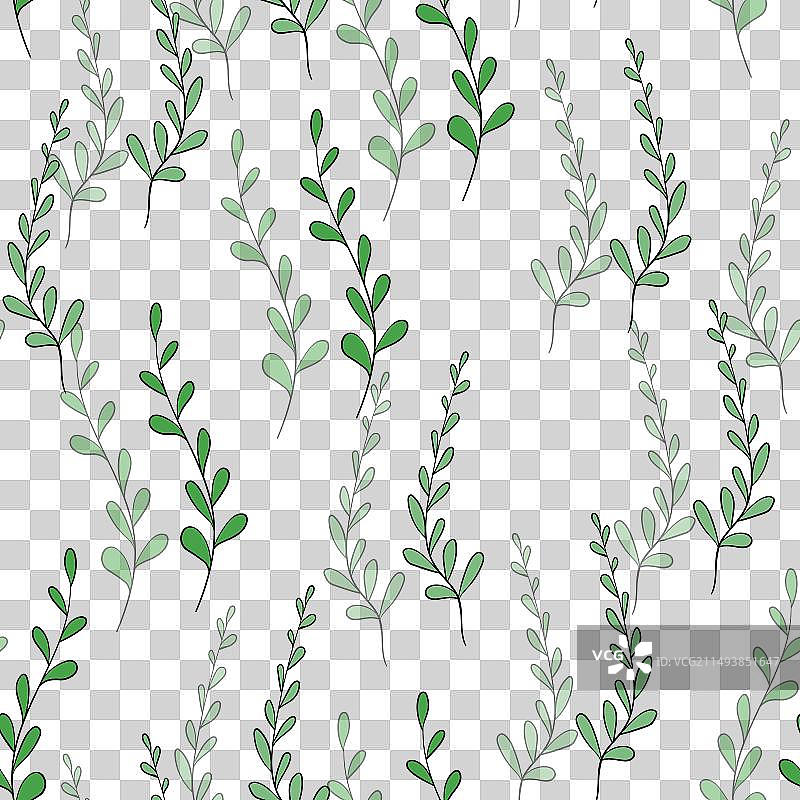 春季小树枝无缝彩色图案图片素材