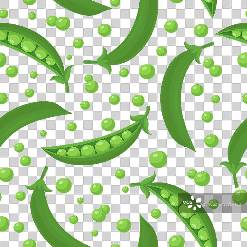 扁平绿豌豆荚无缝图案图片素材