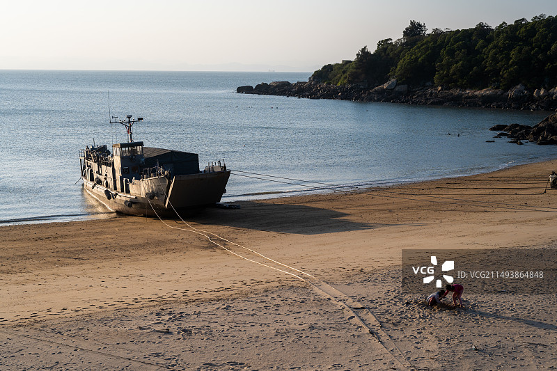 马祖南竿景点 马祖港的登陆艇图片素材