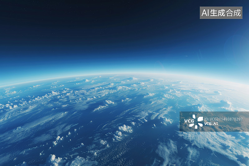 【AI数字艺术】在外太空看云层覆盖的地球图片素材