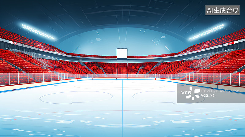 【AI数字艺术】冰球场馆插画图片素材