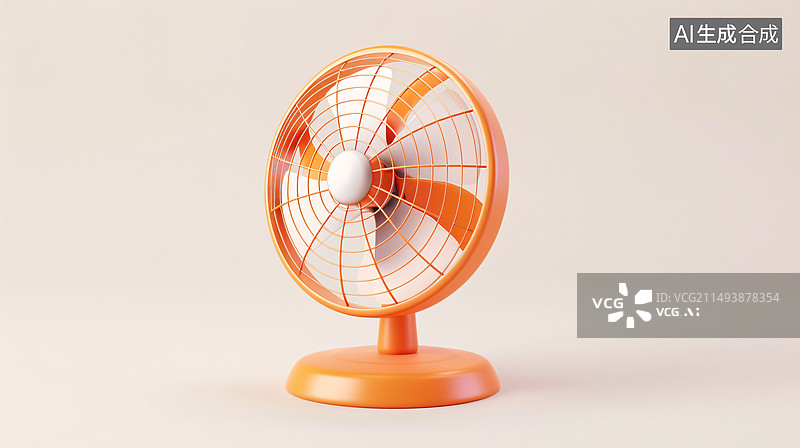 【AI数字艺术】电风扇3D立夏节气炎热解暑避暑概念插图图片素材