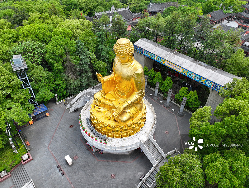 重庆市九龙坡区华岩寺航拍图片素材