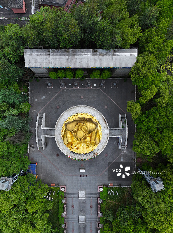 重庆市九龙坡区华岩寺航拍图片素材