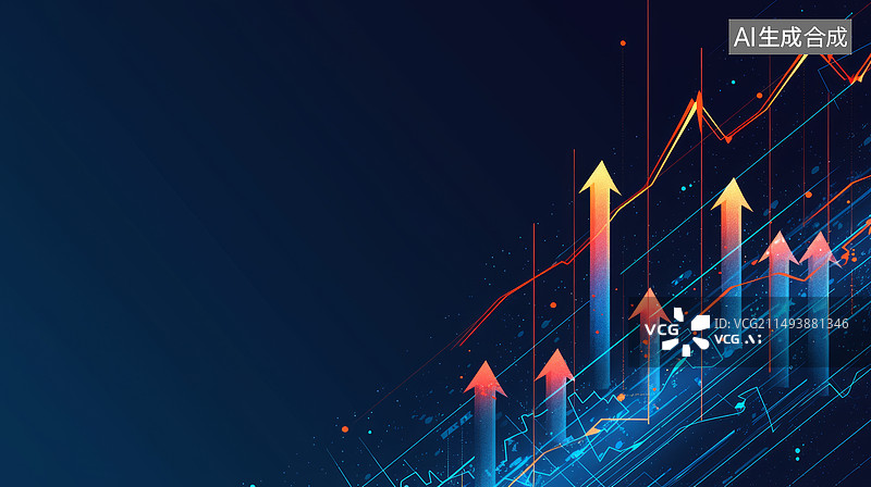 【AI数字艺术】数据指向增长图形图片素材
