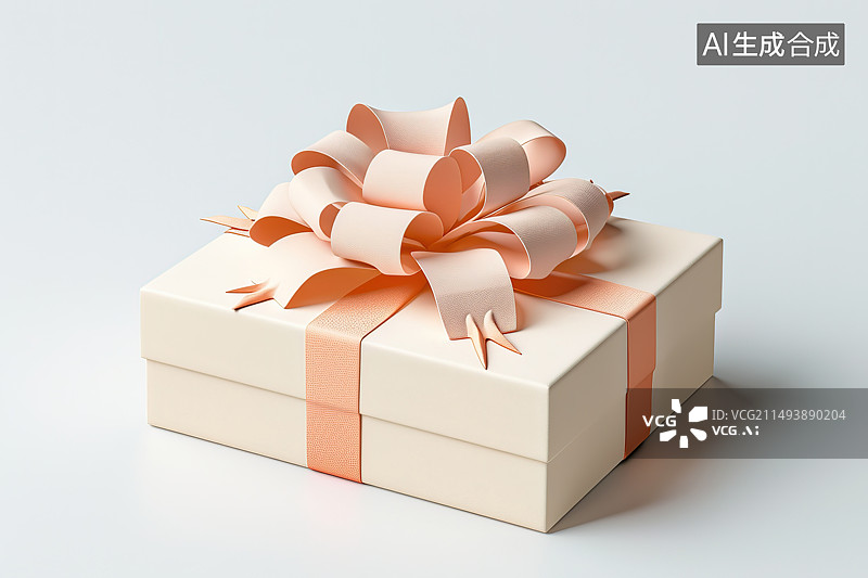 【AI数字艺术】白色背景下的圣诞礼物特写镜头图片素材