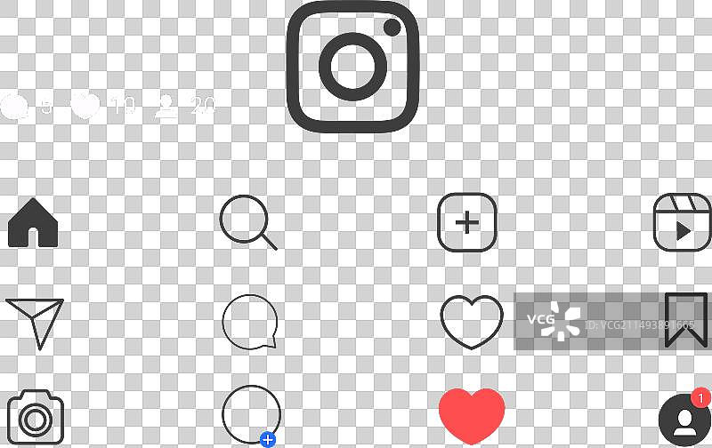 Instagram社交媒体图标集图片素材
