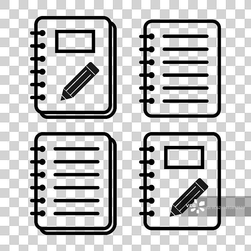 螺旋笔记本图标纸张空白页合集图片素材