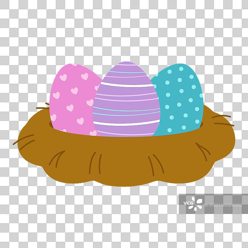 复活节鸟巢与彩蛋图片素材