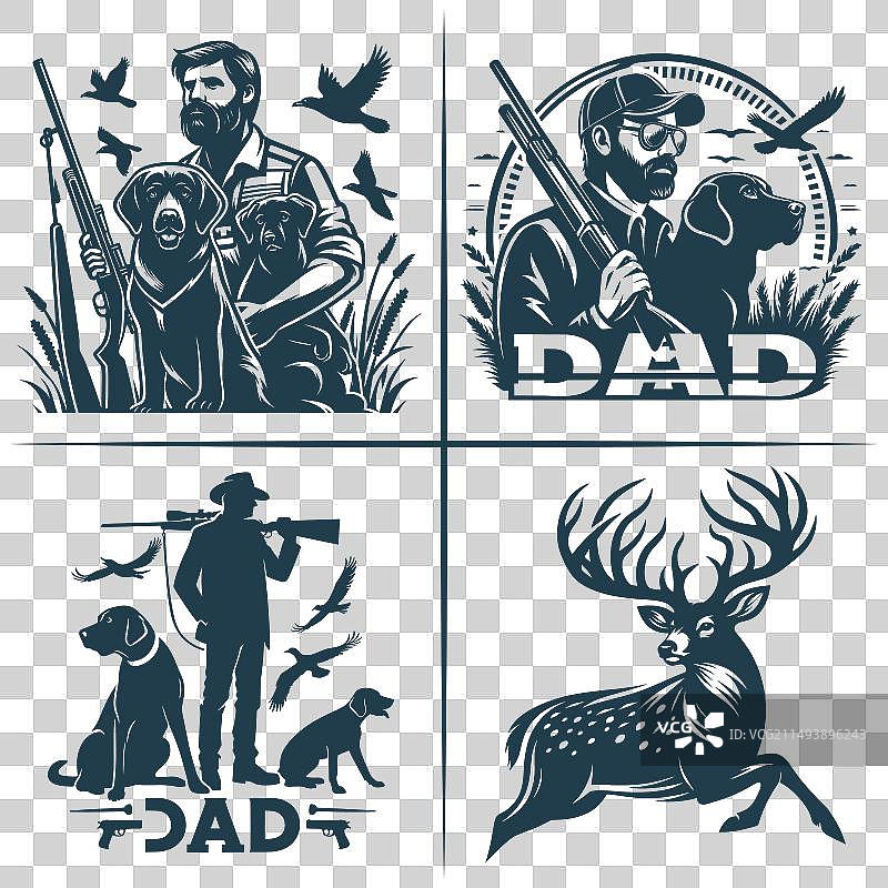 狩猎SVG父亲剪影图片素材