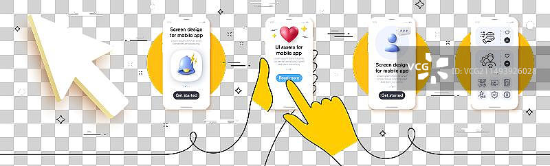 品牌视频会议和清单线性图标图片素材