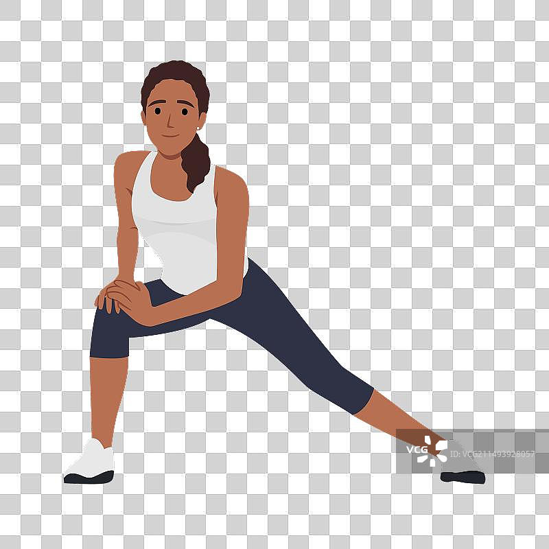 运动女性做髋屈肌伸展运动图片素材