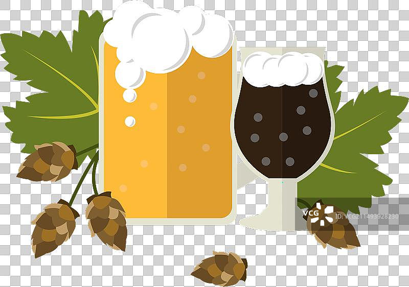 白色背景上隔离的深色和浅色啤酒图标图片素材