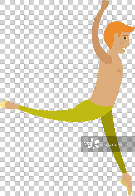 男性芭蕾舞者图标，白色背景图片素材