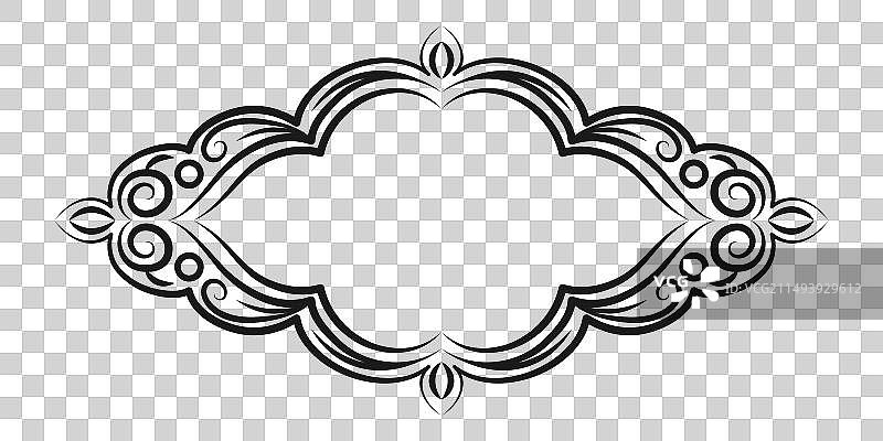 复古装饰框架花卉黑色边框图片素材