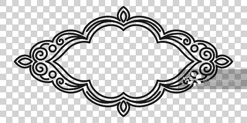 单线风格的奢华花卉边框图片素材