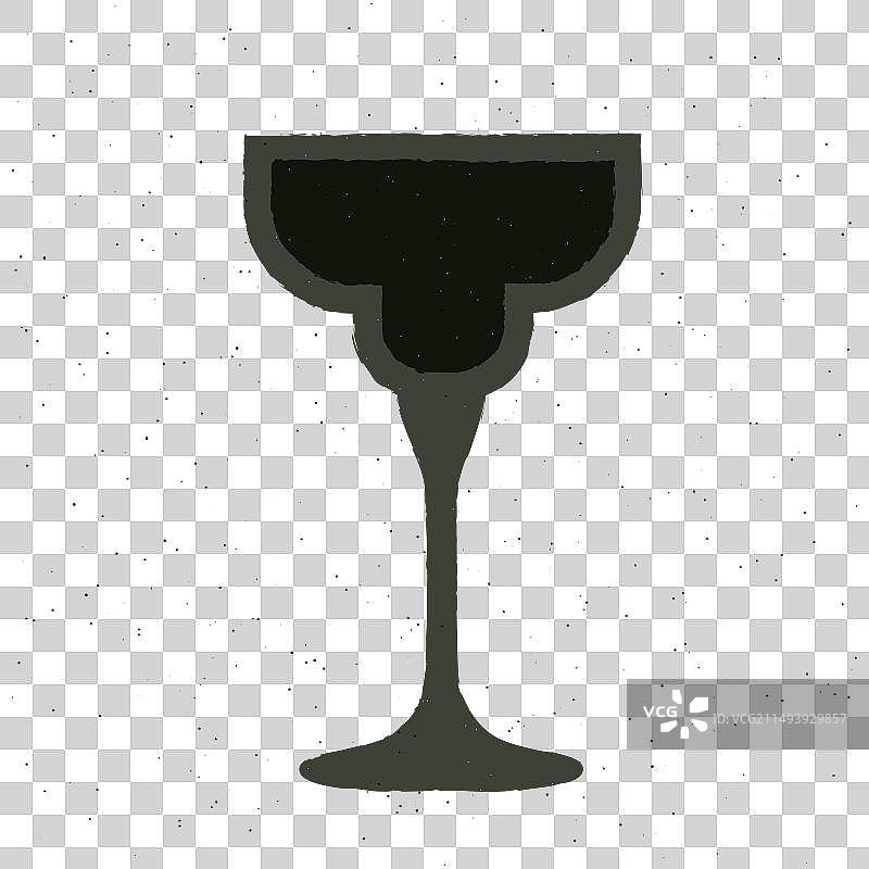 玛格丽特杯中的黑色鸡尾酒图片素材