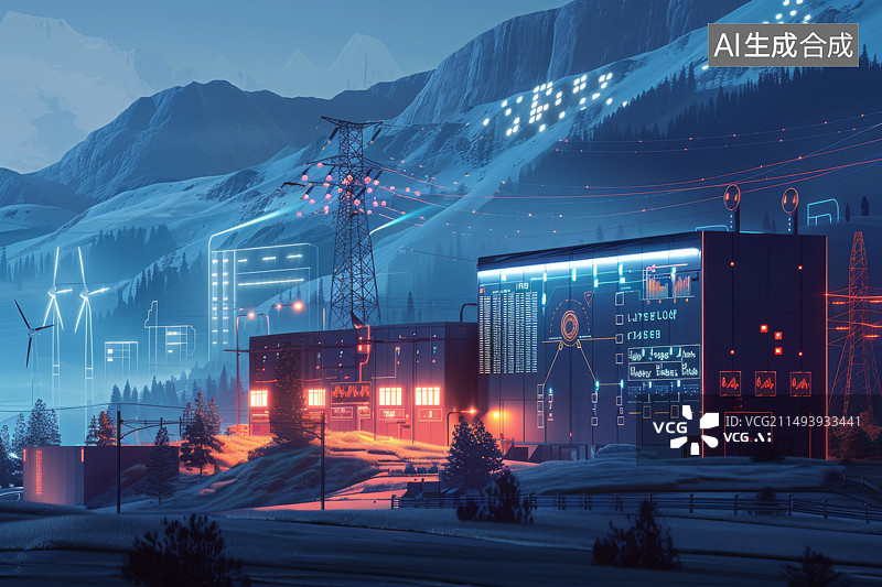 【AI数字艺术】数字化管理储能电站图片素材