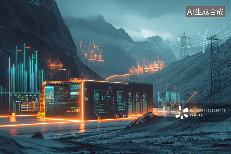 【AI数字艺术】数字化管理储能电站图片素材