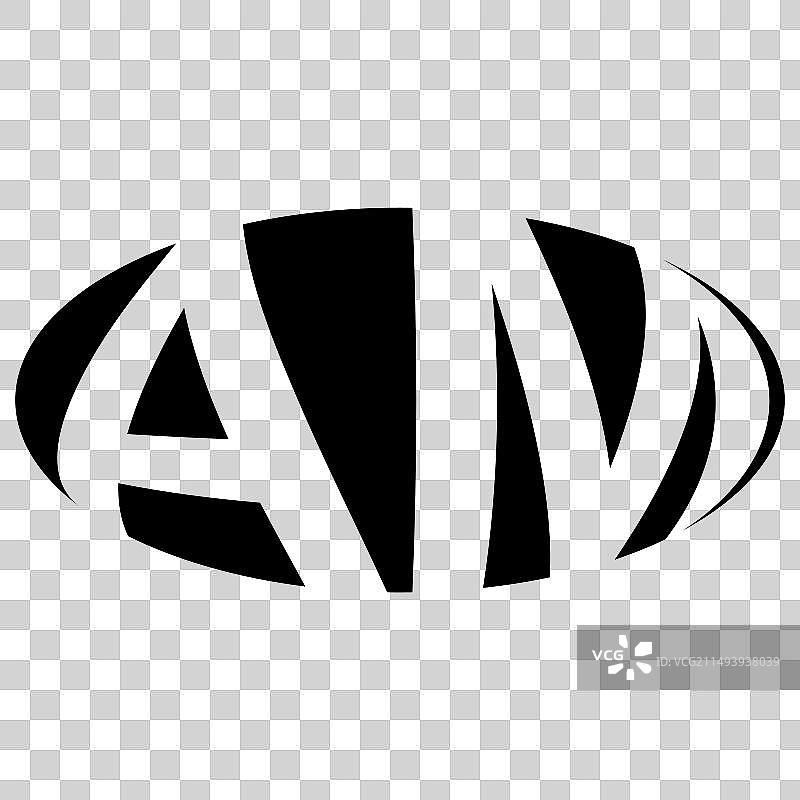 椭圆形Logo，双字母AM图片素材